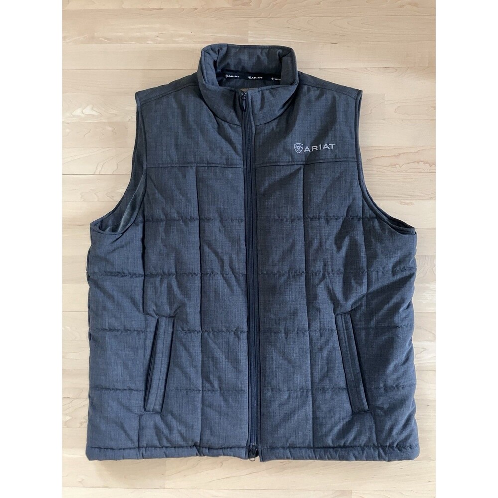 Ariat Crius Insulated Vest Men Sz XL Gray Charcoal Water Resistant Conceal Carry